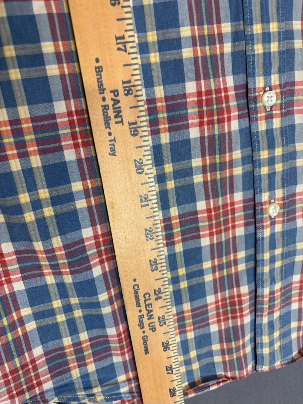 J.Crew Secret Wash Stretch Shirt Men's M Slim Blue Red Plaid Organic Cotton